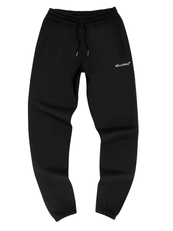 Black Organic Fleece Sweatpants - Timeless and Stylish Unisex Streetwear Fashion.