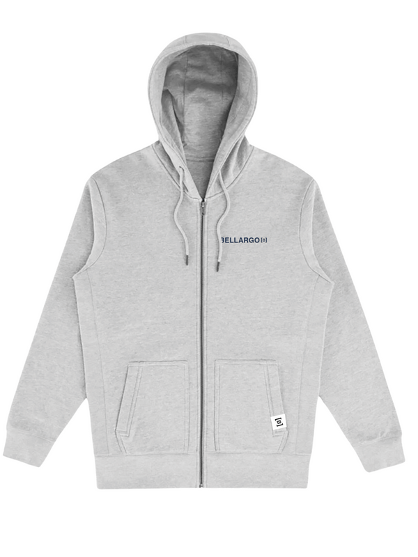 Grey Organic Fleece Zip Hoodie - Timeless and Stylish Unisex Streetwear Fashion.